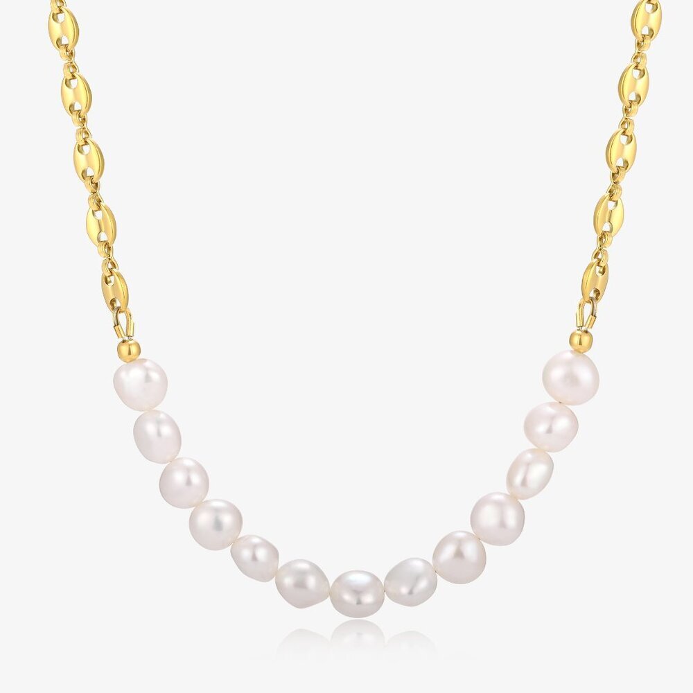 Smiling Face Design Fresh Water Pearl Necklace